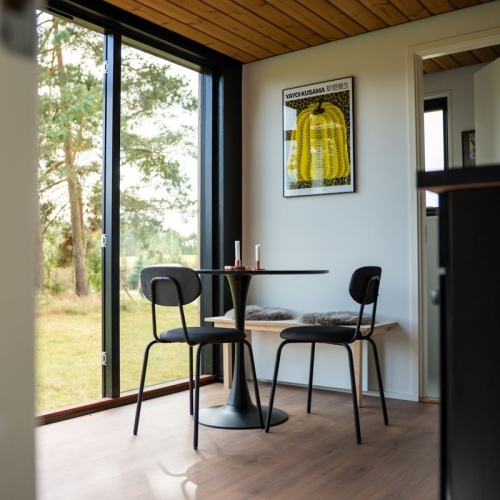 Indvendigt design i moderne mini sommerhus